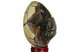 Septarian Dragon Egg Geode - Black Crystals #157886-1